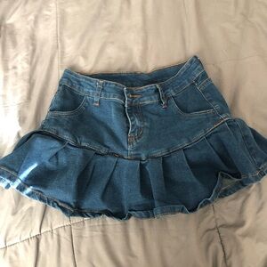 Denim Ruffle Skirt